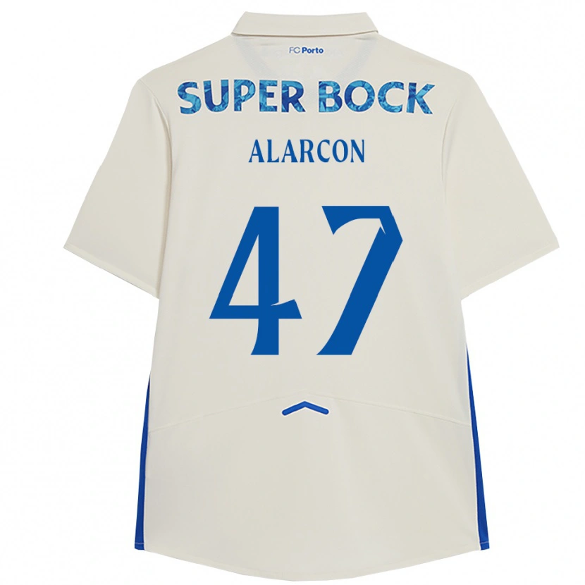 Danxen Dame Ángel Alarcón #47 Hvit Blå Tredje Sett Drakt Trøye 2025/26 Skjorter T-Skjorte