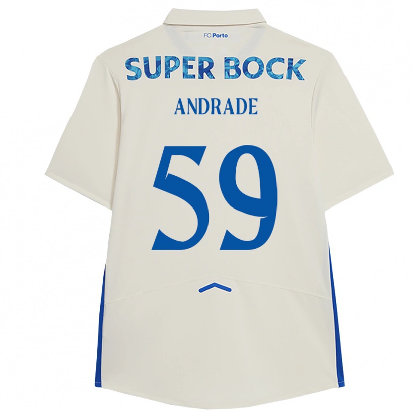 Danxen Dame Tiago Andrade #59 Hvit Blå Tredje Sett Drakt Trøye 2025/26 Skjorter T-Skjorte