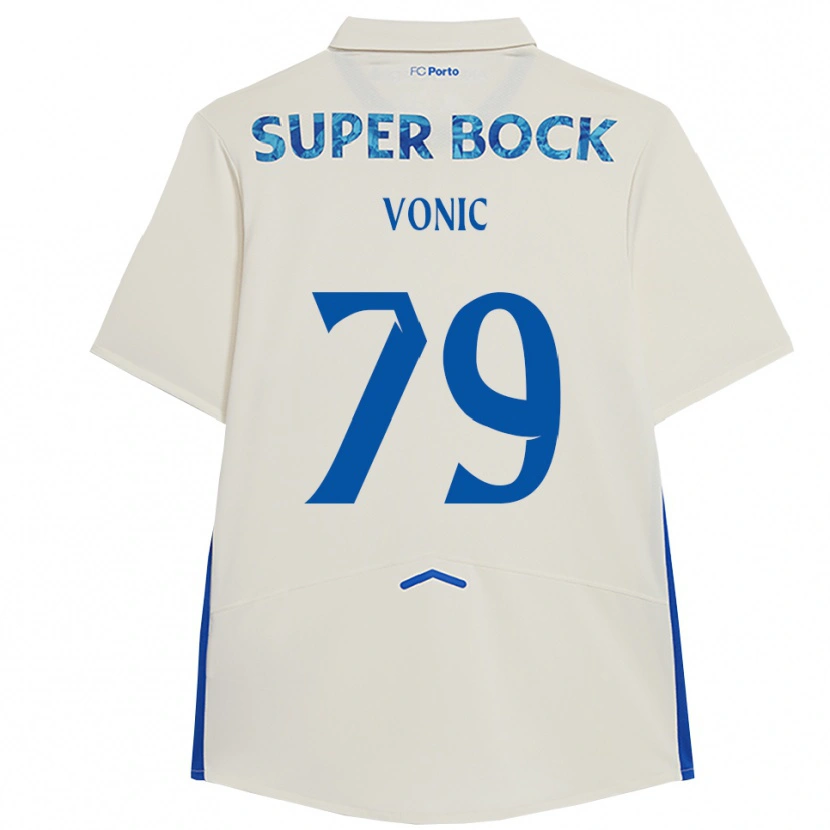 Danxen Dame Leonardo Vonic #79 Hvit Blå Tredje Sett Drakt Trøye 2025/26 Skjorter T-Skjorte