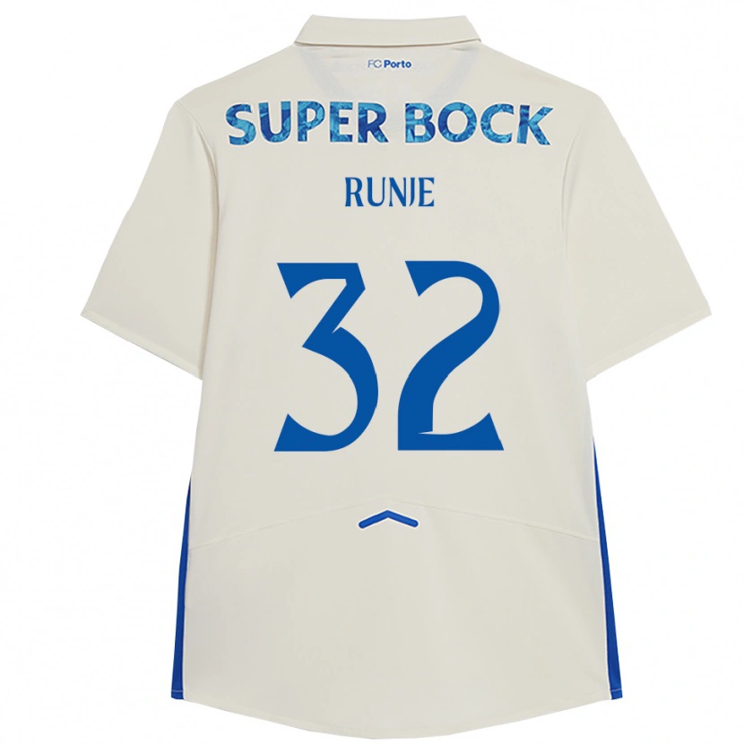 Danxen Dame Roko Runje #32 Hvit Blå Tredje Sett Drakt Trøye 2025/26 Skjorter T-Skjorte