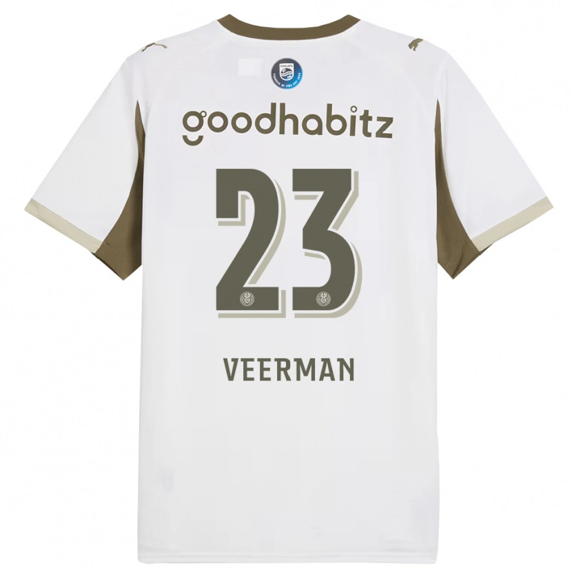 Danxen Dame Joey Veerman #23 Hvit Grå Tredje Sett Drakt Trøye 2025/26 Skjorter T-Skjorte