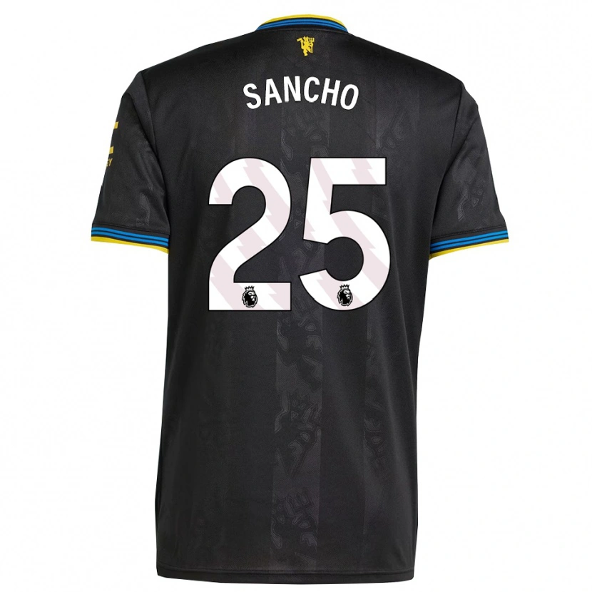 Danxen Dame Jadon Sancho #25 Svart Gul Blå Tredje Sett Drakt Trøye 2025/26 Skjorter T-Skjorte