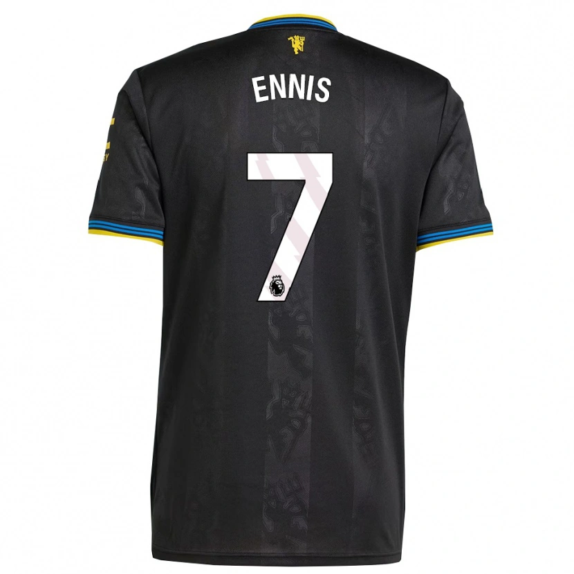 Danxen Dame Ethan Ennis #7 Svart Gul Blå Tredje Sett Drakt Trøye 2025/26 Skjorter T-Skjorte