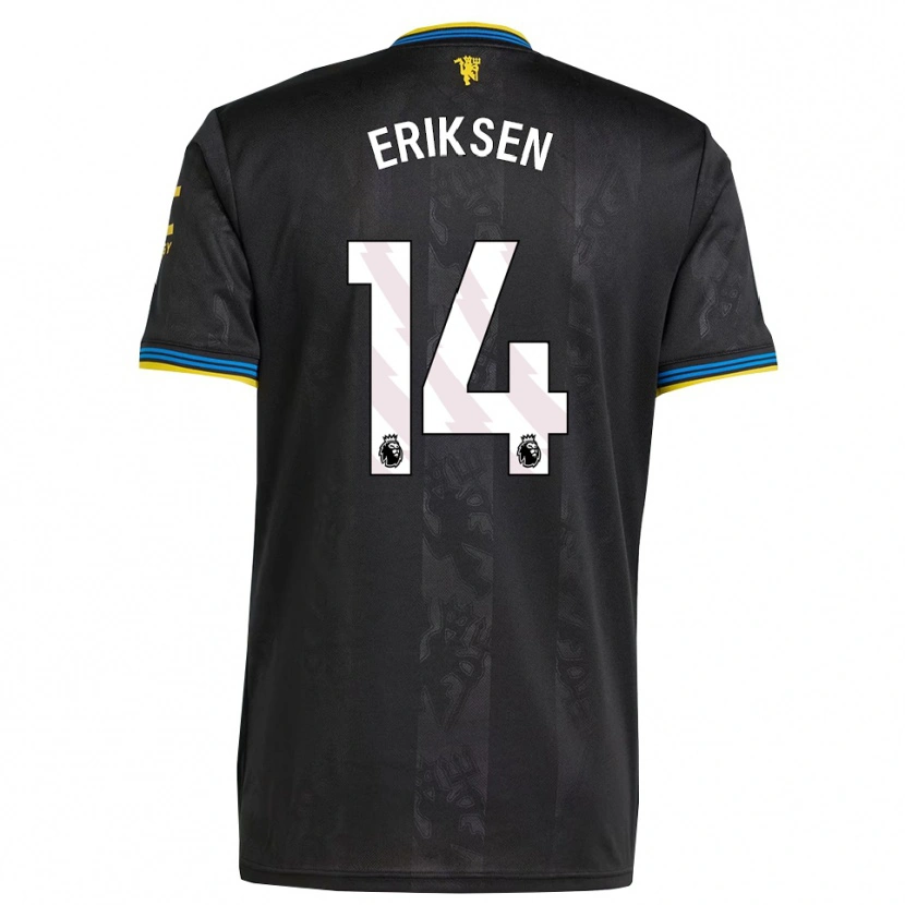 Danxen Dame Christian Eriksen #14 Svart Gul Blå Tredje Sett Drakt Trøye 2025/26 Skjorter T-Skjorte