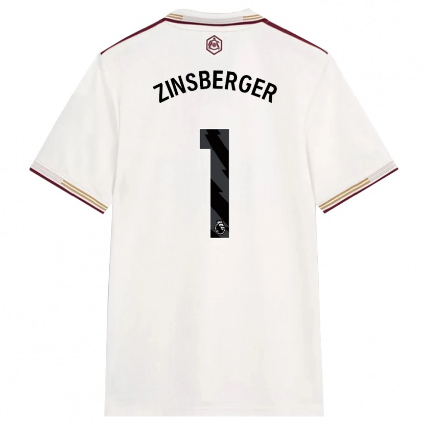 Danxen Dame Manuela Zinsberger #1 Off White Burgunder Tredje Sett Drakt Trøye 2025/26 Skjorter T-Skjorte