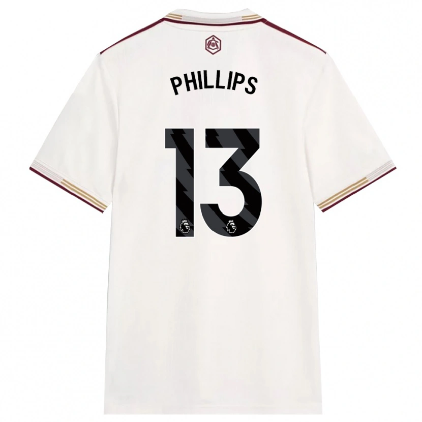 Danxen Dame Charlie Phillips #13 Off White Burgunder Tredje Sett Drakt Trøye 2025/26 Skjorter T-Skjorte