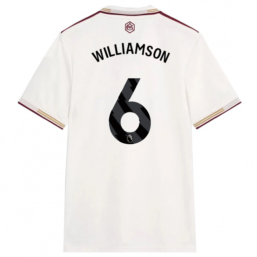 Danxen Dame Leah Williamson #6 Off White Burgunder Tredje Sett Drakt Trøye 2025/26 Skjorter T-Skjorte