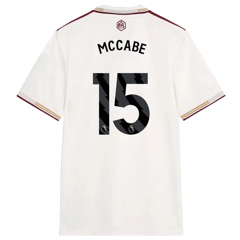 Danxen Dame Katie Mccabe #15 Off White Burgunder Tredje Sett Drakt Trøye 2025/26 Skjorter T-Skjorte