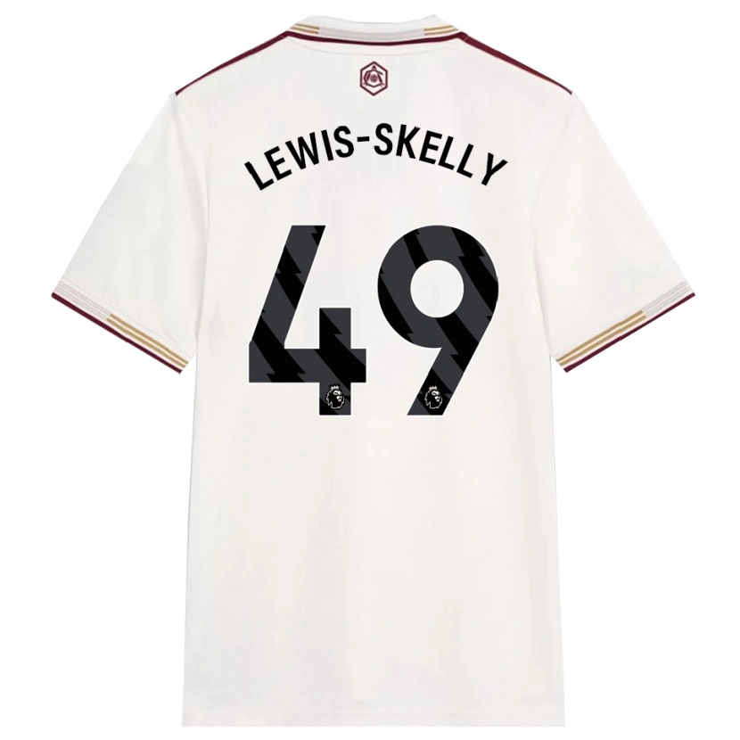 Danxen Dame Myles Lewis-Skelly #49 Off White Burgunder Tredje Sett Drakt Trøye 2025/26 Skjorter T-Skjorte
