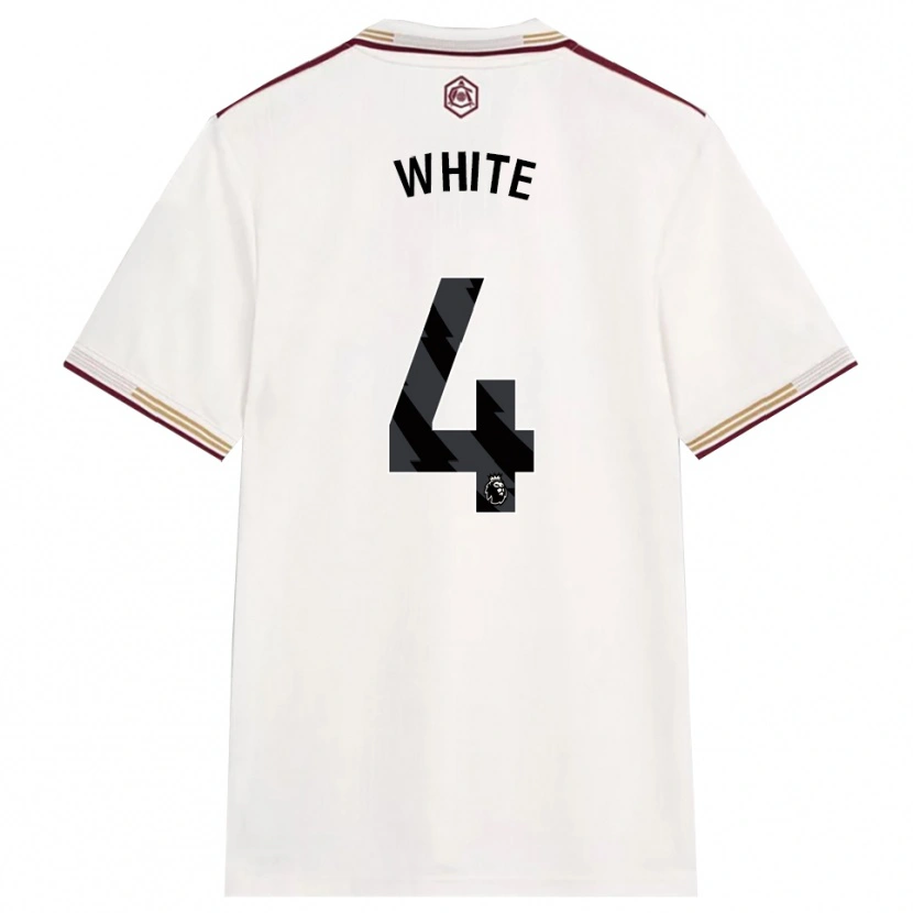 Danxen Dame Ben White #4 Off White Burgunder Tredje Sett Drakt Trøye 2025/26 Skjorter T-Skjorte