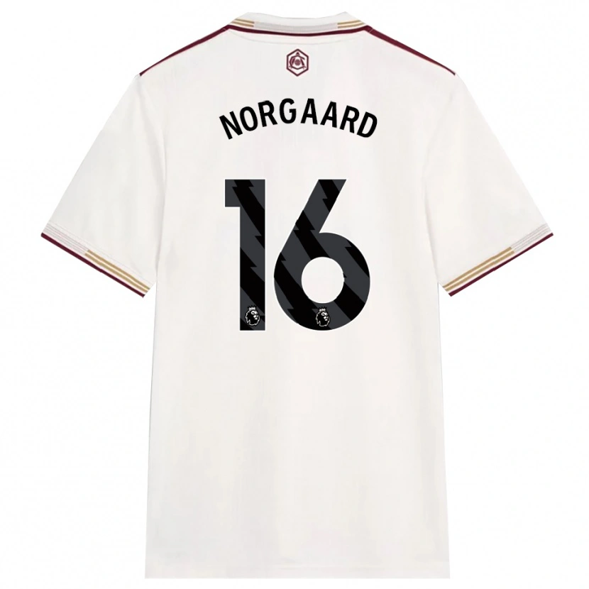 Danxen Dame Christian Nørgaard #16 Off White Burgunder Tredje Sett Drakt Trøye 2025/26 Skjorter T-Skjorte