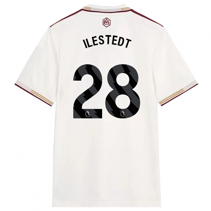 Danxen Dame Amanda Ilestedt #28 Off White Burgunder Tredje Sett Drakt Trøye 2025/26 Skjorter T-Skjorte