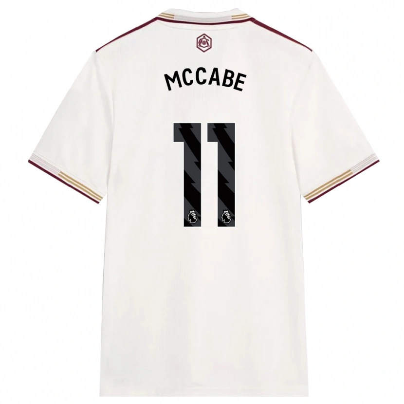 Danxen Dame Katie Mccabe #11 Off White Burgunder Tredje Sett Drakt Trøye 2025/26 Skjorter T-Skjorte