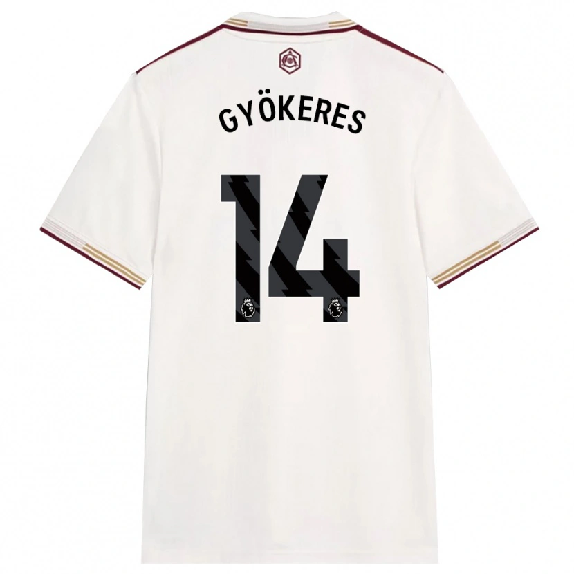 Danxen Dame Viktor Gyökeres #14 Off White Burgunder Tredje Sett Drakt Trøye 2025/26 Skjorter T-Skjorte