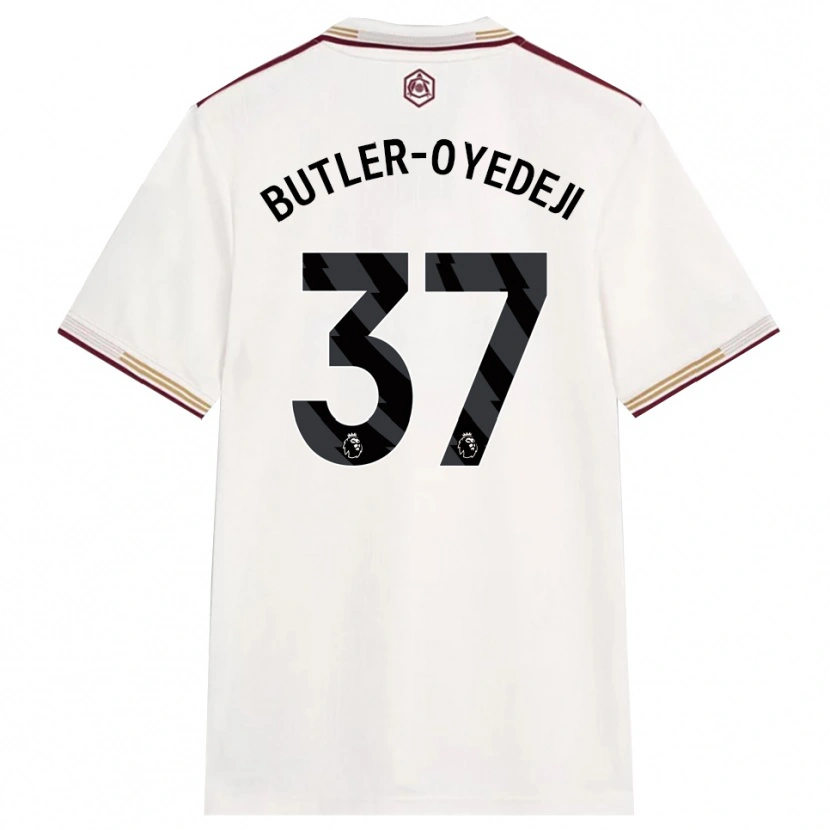 Danxen Dame Nathan Butler-Oyedeji #37 Off White Burgunder Tredje Sett Drakt Trøye 2025/26 Skjorter T-Skjorte