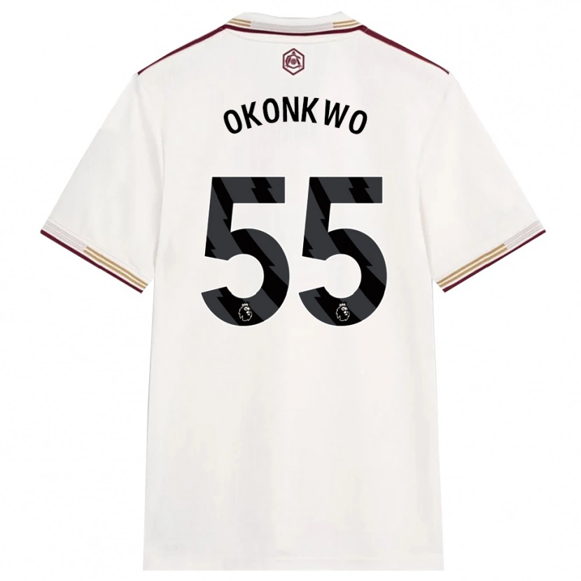 Danxen Dame Brian Okonkwo #55 Off White Burgunder Tredje Sett Drakt Trøye 2025/26 Skjorter T-Skjorte
