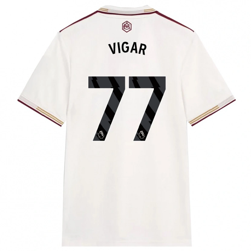 Danxen Dame Billy Vigar #77 Off White Burgunder Tredje Sett Drakt Trøye 2025/26 Skjorter T-Skjorte