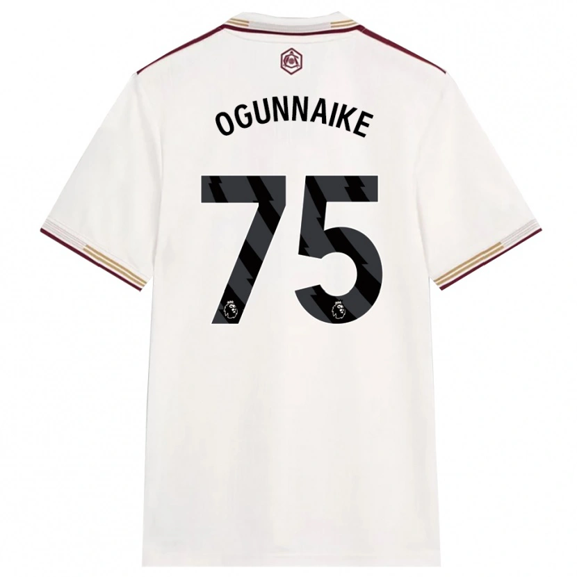 Danxen Dame Josh Ogunnaike #75 Off White Burgunder Tredje Sett Drakt Trøye 2025/26 Skjorter T-Skjorte