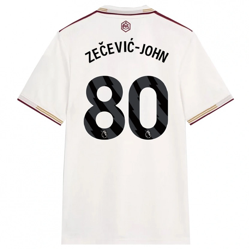 Danxen Dame Louis Zečević-John #80 Off White Burgunder Tredje Sett Drakt Trøye 2025/26 Skjorter T-Skjorte