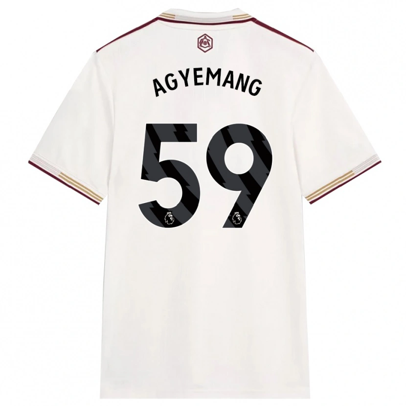 Danxen Dame Michelle Agyemang #59 Off White Burgunder Tredje Sett Drakt Trøye 2025/26 Skjorter T-Skjorte