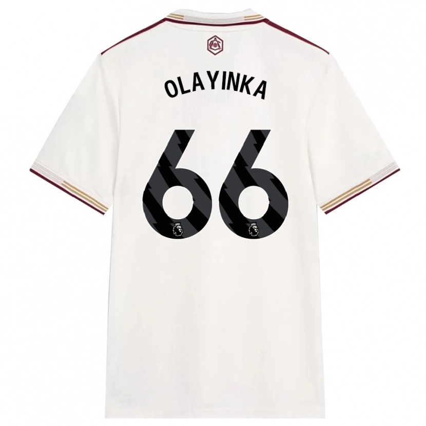 Danxen Dame James Olayinka #66 Off White Burgunder Tredje Sett Drakt Trøye 2025/26 Skjorter T-Skjorte