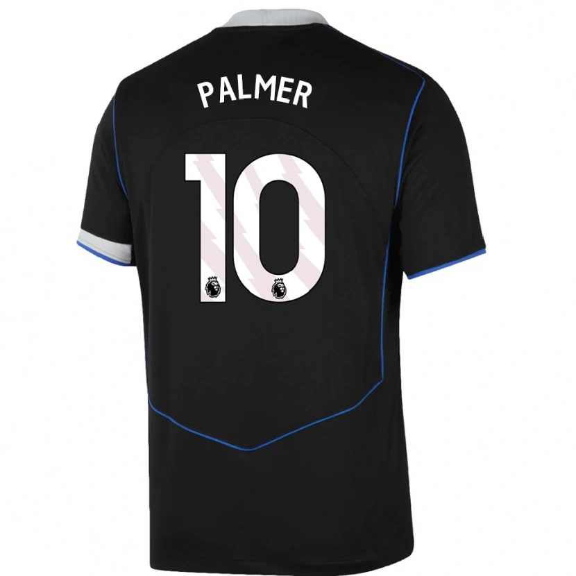 Danxen Dame Cole Palmer #10 Svart Blå Sølv Tredje Sett Drakt Trøye 2025/26 Skjorter T-Skjorte