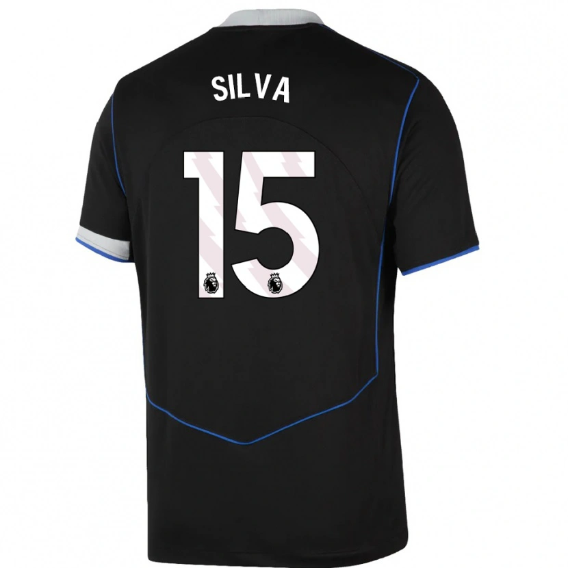 Danxen Dame Isaac Silva #15 Svart Blå Sølv Tredje Sett Drakt Trøye 2025/26 Skjorter T-Skjorte