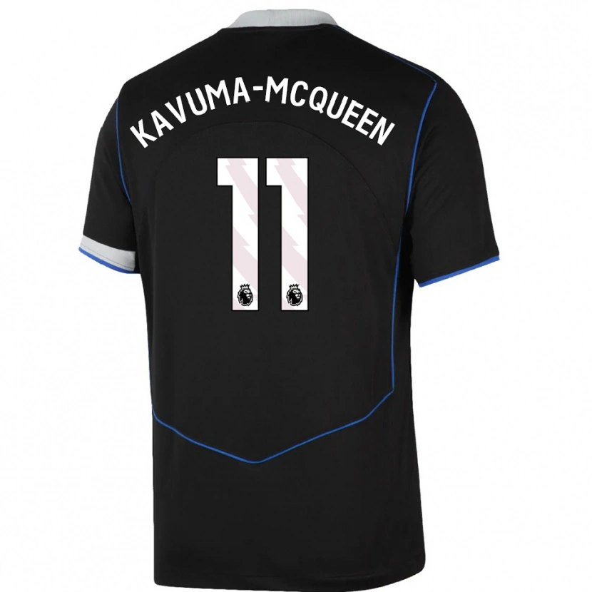 Danxen Dame Ryan Kavuma-Mcqueen #11 Svart Blå Sølv Tredje Sett Drakt Trøye 2025/26 Skjorter T-Skjorte