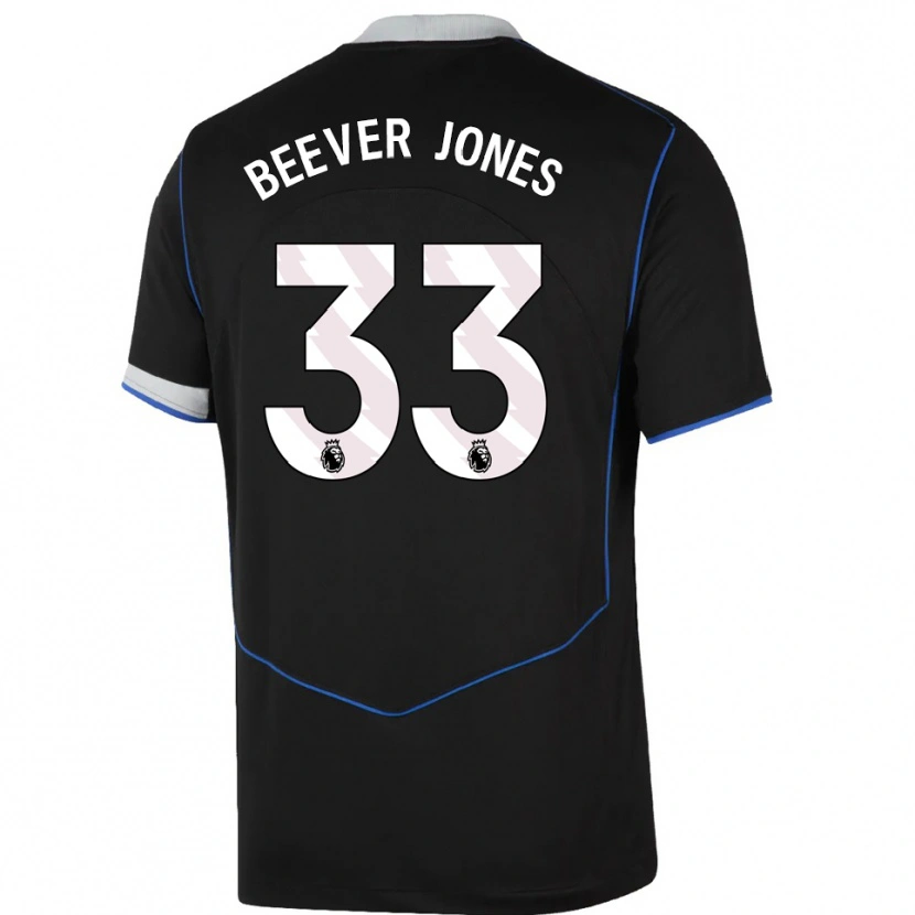Danxen Dame Aggie Beever-Jones #33 Svart Blå Sølv Tredje Sett Drakt Trøye 2025/26 Skjorter T-Skjorte