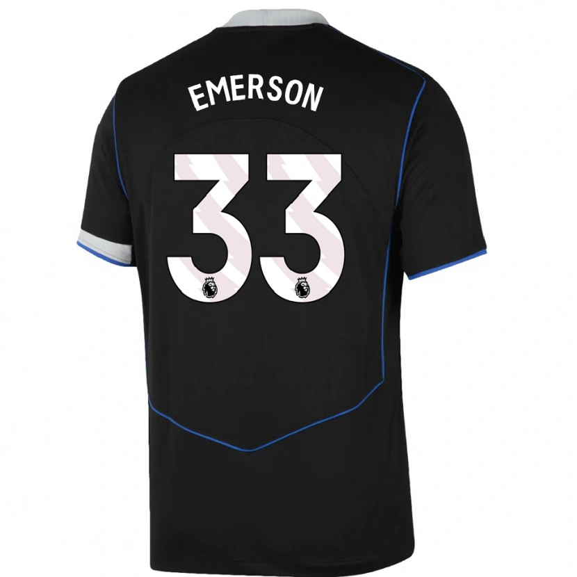 Danxen Dame Emerson #33 Svart Blå Sølv Tredje Sett Drakt Trøye 2025/26 Skjorter T-Skjorte