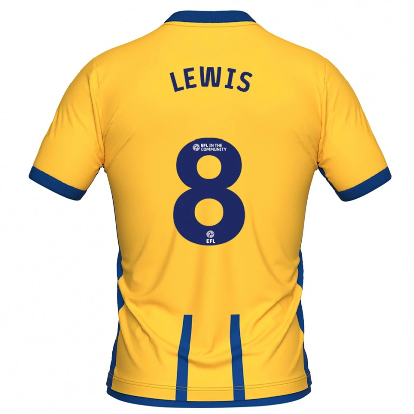 Danxen Barn Aaron Lewis #8 Gul Blå Hjemmetrøye Drakt Trøye 2025/26 Skjorter T-Skjorte