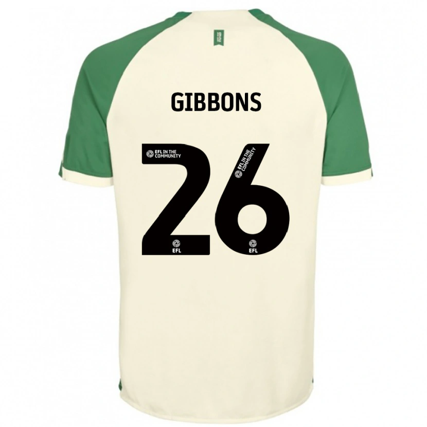 Danxen Barn James Gibbons #26 Off-White Grønn Bortetrøye Drakt Trøye 2025/26 Skjorter T-Skjorte