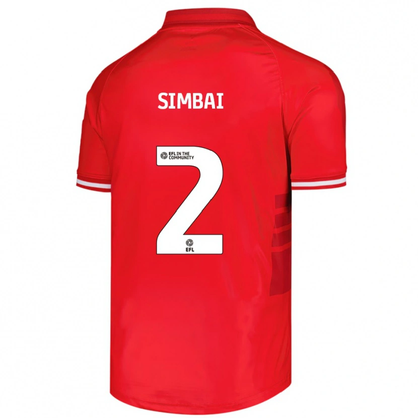Danxen Mann Kingston Simbai #2 Rød Hvit Hjemmetrøye Drakt Trøye 2025/26 Skjorter T-Skjorte