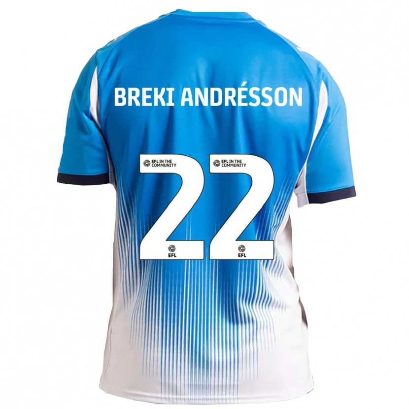 Danxen Mann Benoný Breki Andrésson #22 Blå Hvit Hjemmetrøye Drakt Trøye 2025/26 Skjorter T-Skjorte