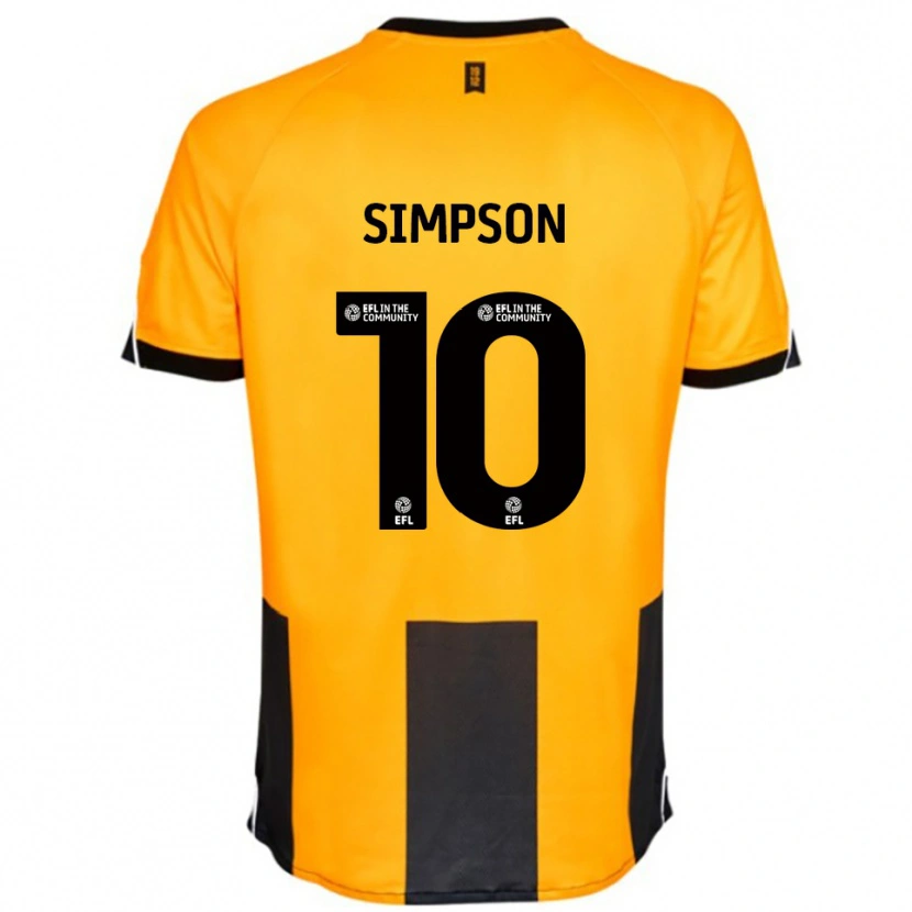 Danxen Mann Harley-Jean Simpson #10 Oransje Svart Hjemmetrøye Drakt Trøye 2025/26 Skjorter T-Skjorte