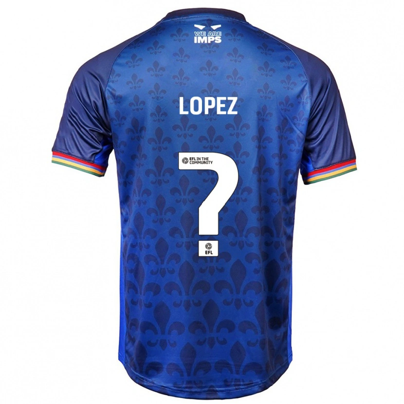 Danxen Mann Jersey Lopez #0 Blå Marineblå Bortetrøye Drakt Trøye 2025/26 Skjorter T-Skjorte