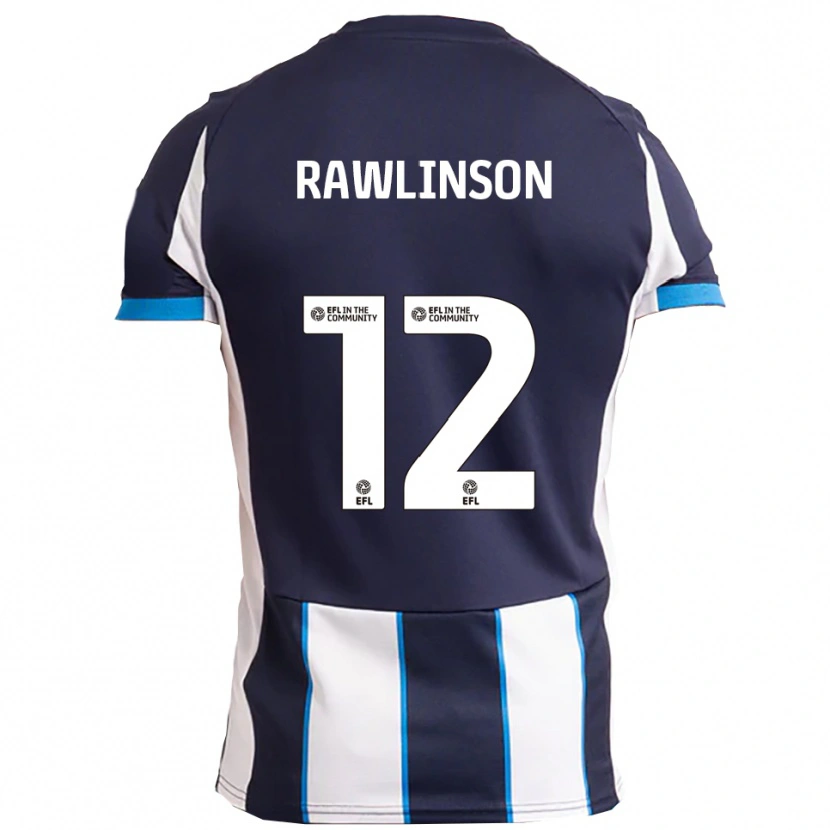 Danxen Mann Louie Rawlinson #12 Hvit Marineblå Bortetrøye Drakt Trøye 2025/26 Skjorter T-Skjorte