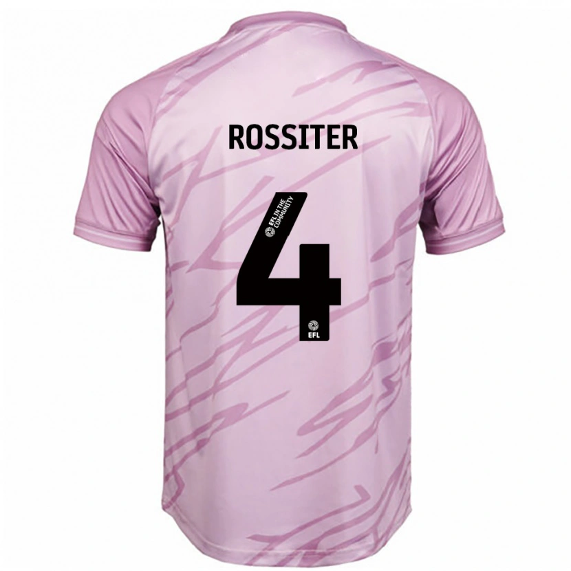 Danxen Mann Jordan Rossiter #4 Rosa Svart Bortetrøye Drakt Trøye 2025/26 Skjorter T-Skjorte