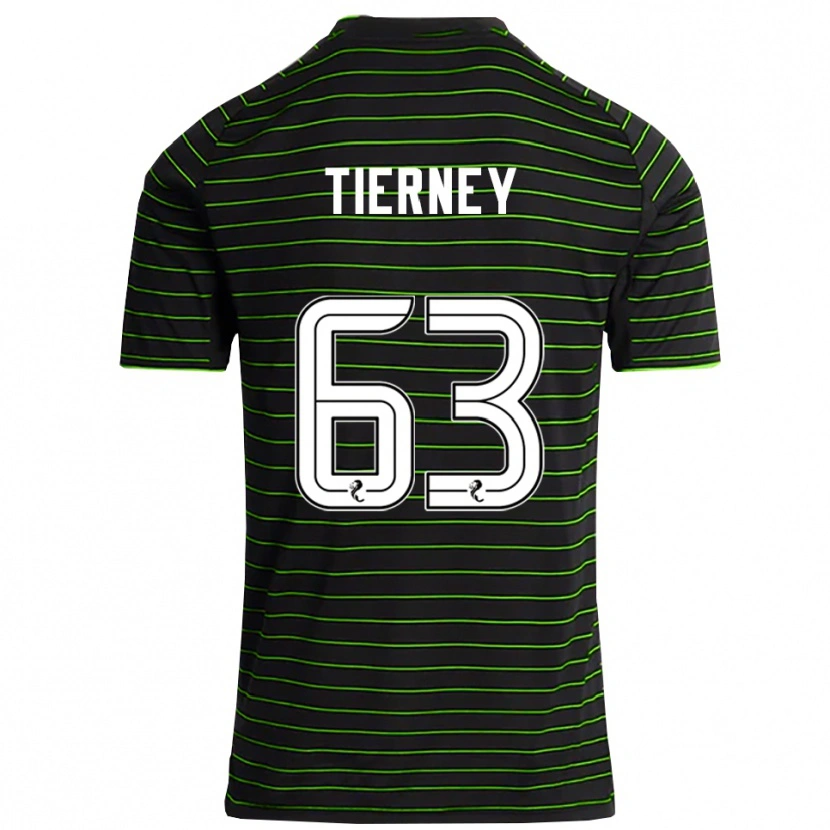Danxen Mann Kieran Tierney #63 Svart Grønn Bortetrøye Drakt Trøye 2025/26 Skjorter T-Skjorte