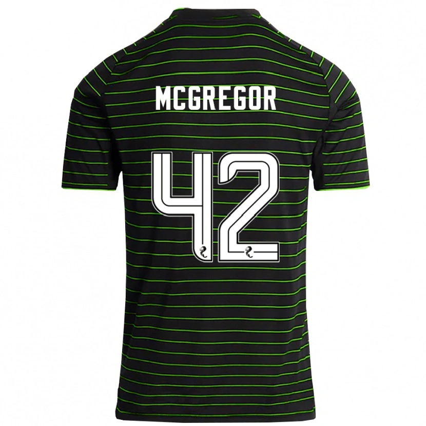 Danxen Mann Callum Mcgregor #42 Svart Grønn Bortetrøye Drakt Trøye 2025/26 Skjorter T-Skjorte