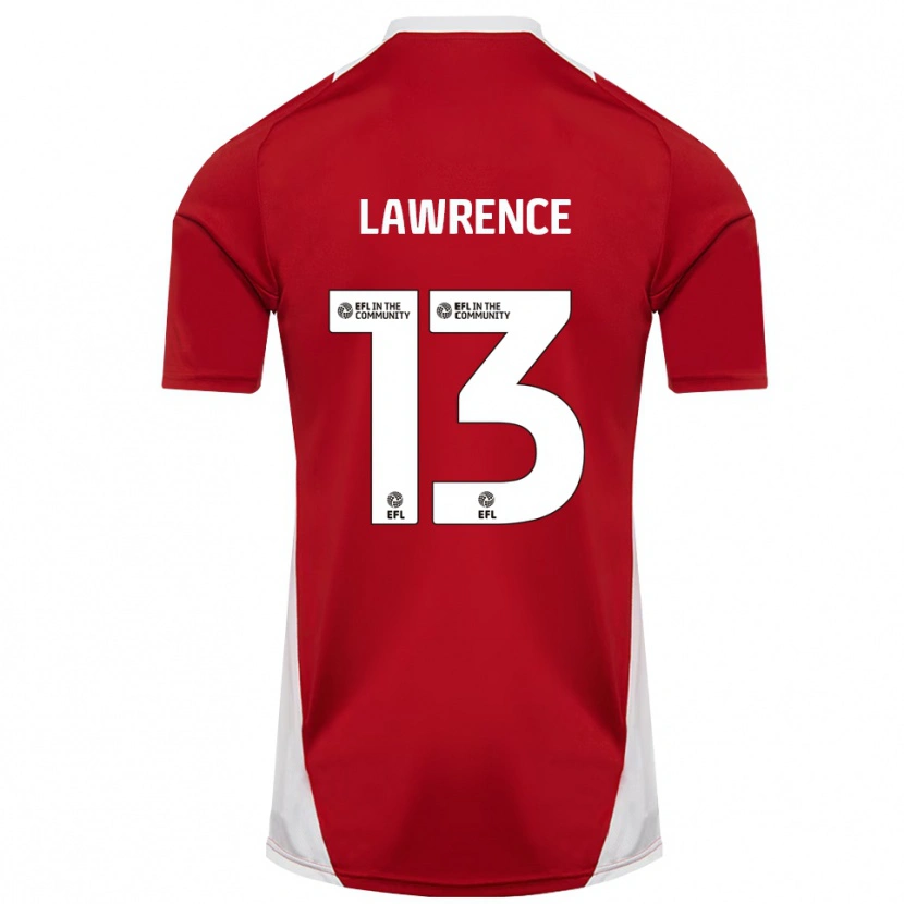 Danxen Dame Charlie Lawrence #13 Rød Hvit Gull Hjemmetrøye Drakt Trøye 2025/26 Skjorter T-Skjorte