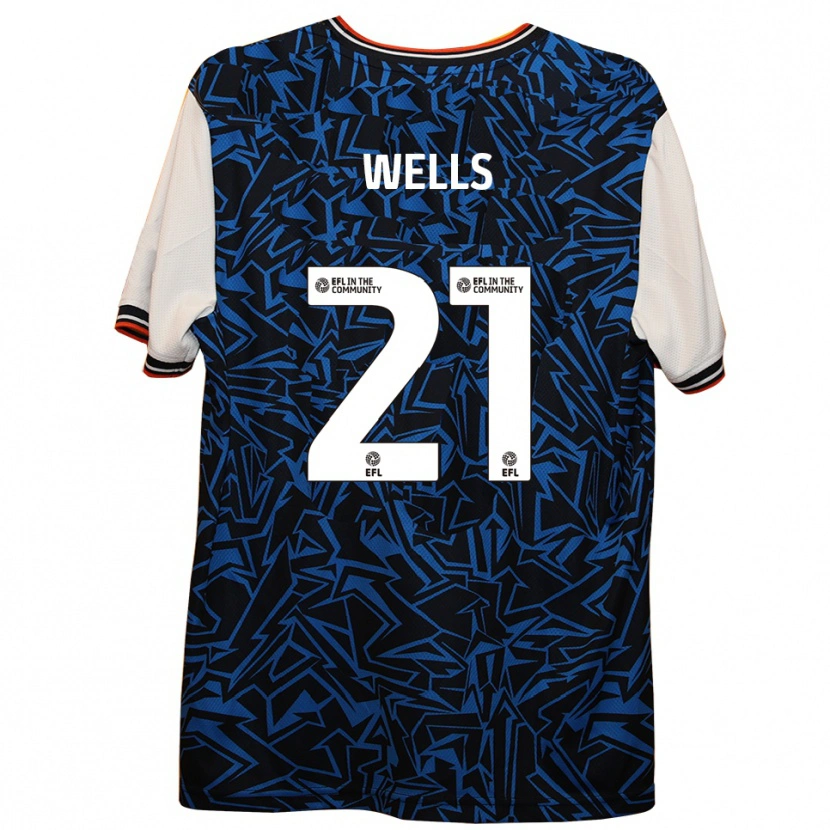 Danxen Dame Nahki Wells #21 Blå Svart Hvit Bortetrøye Drakt Trøye 2025/26 Skjorter T-Skjorte