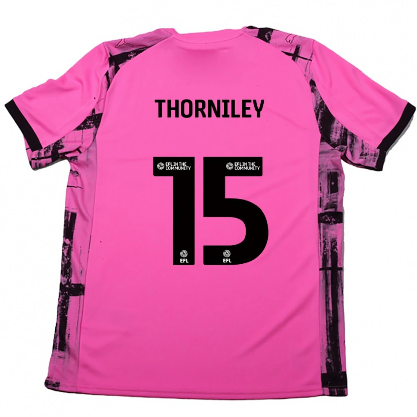Danxen Dame Jordan Thorniley #15 Rose Rød Svart Bortetrøye Drakt Trøye 2025/26 Skjorter T-Skjorte