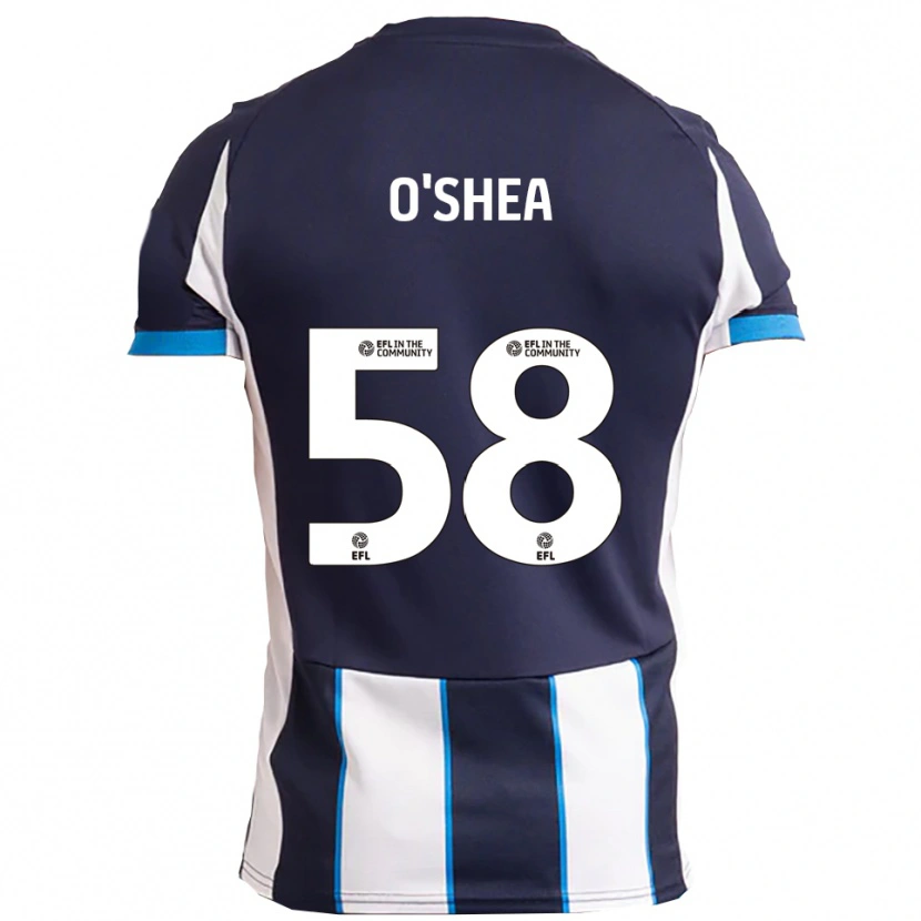 Danxen Dame Cian O'shea #58 Hvit Marineblå Bortetrøye Drakt Trøye 2025/26 Skjorter T-Skjorte