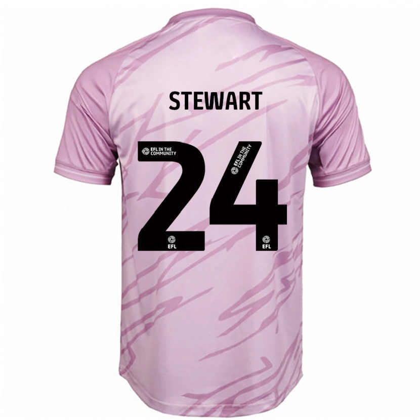 Danxen Dame Callum Stewart #24 Rosa Svart Bortetrøye Drakt Trøye 2025/26 Skjorter T-Skjorte
