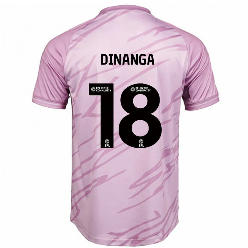 Danxen Dame Ricardo Dinanga #18 Rosa Svart Bortetrøye Drakt Trøye 2025/26 Skjorter T-Skjorte