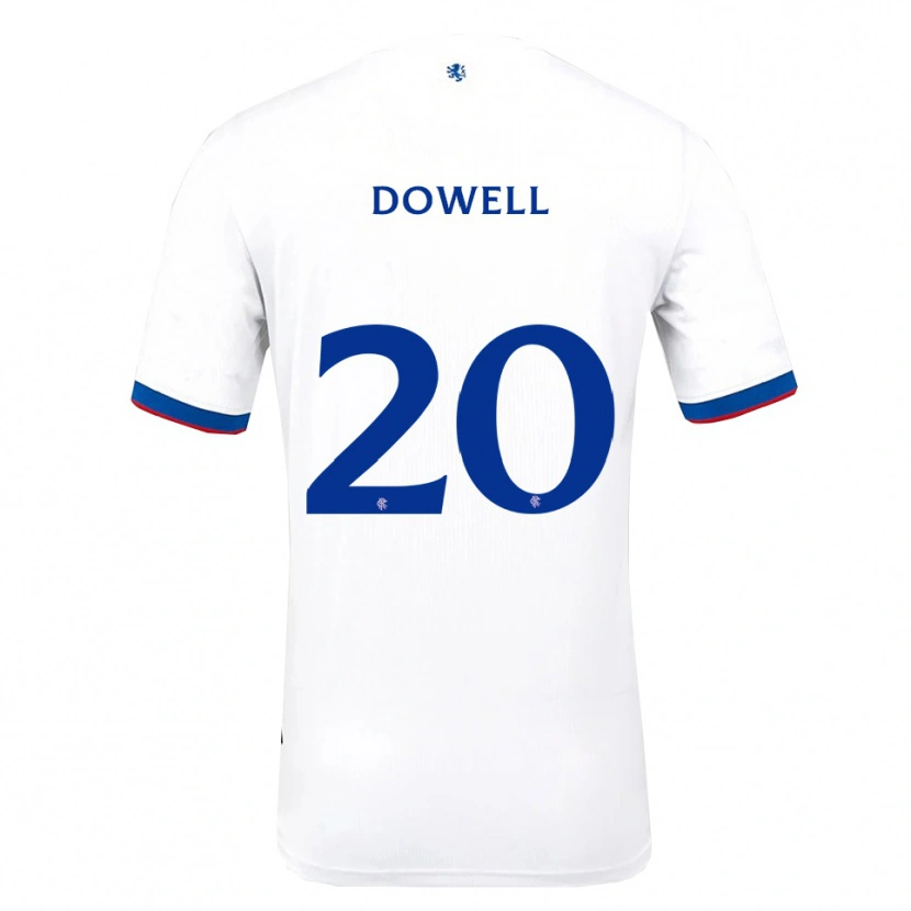 Danxen Dame Kieran Dowell #20 Hvit Rød Blå Bortetrøye Drakt Trøye 2025/26 Skjorter T-Skjorte