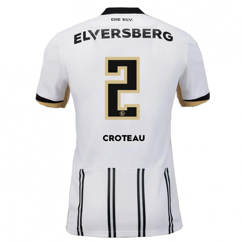 Danxen Barn Jenna Croteau #2 Hvit Svart Hjemmetrøye Drakt Trøye 2025/26 Skjorter T-Skjorte