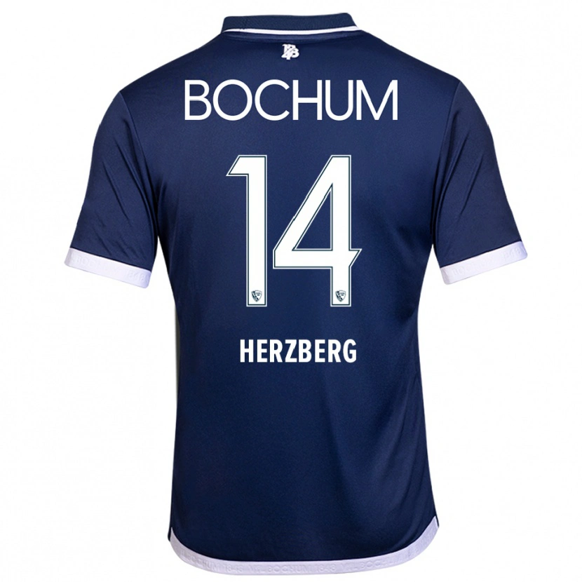 Danxen Barn Janek Herzberg #14 Marineblå Hvit Hjemmetrøye Drakt Trøye 2025/26 Skjorter T-Skjorte