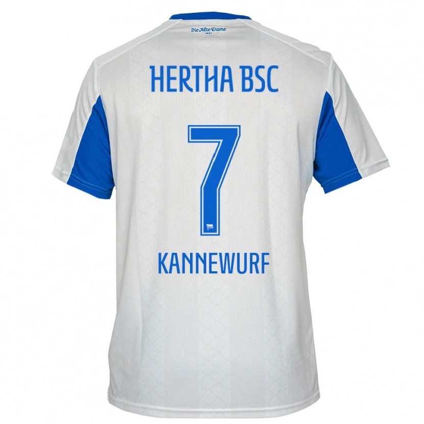 Danxen Barn Liam Kannewurf #7 Hvit Blå Bortetrøye Drakt Trøye 2025/26 Skjorter T-Skjorte